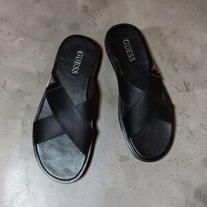 GUESS Men's Black Slide Sandals - Size 10